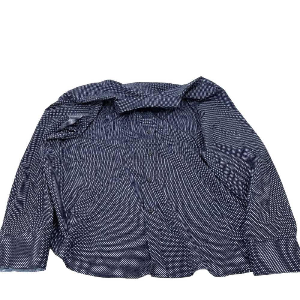 Jos. A. Bank Blue White Dress Shirt Polka Dot Relaxed Long Sleeve | Mens XL